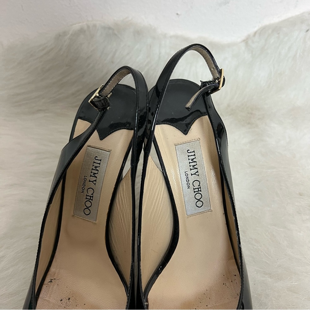 Jimmy Choo Nova Platform Peep Toe Sling Back Heels - Picture 10 of 11